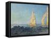 The Needle of Etretat, Low Tide; Aiguille D'Etretat, Maree Basse, 1883-Claude Monet-Framed Stretched Canvas