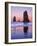 The Needles Rock Monoliths at Sunrise, Cannon Beach, Oregon, USA-Jaynes Gallery-Framed Photographic Print