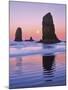 The Needles Rock Monoliths at Sunrise, Cannon Beach, Oregon, USA-Jaynes Gallery-Mounted Photographic Print