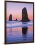 The Needles Rock Monoliths at Sunrise, Cannon Beach, Oregon, USA-Jaynes Gallery-Framed Photographic Print