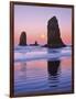 The Needles Rock Monoliths at Sunrise, Cannon Beach, Oregon, USA-Jaynes Gallery-Framed Photographic Print