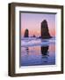 The Needles Rock Monoliths at Sunrise, Cannon Beach, Oregon, USA-Jaynes Gallery-Framed Photographic Print