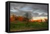 The Neighbor's Barn Sunset-Robert Goldwitz-Framed Stretched Canvas