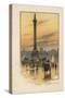 The Nelson Column, the National Gallery, Trafalgar Square-English School-Stretched Canvas