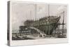 The "Nelson" Warship Under Construction on the Thames at Woolwich London-W.b. Cooke-Stretched Canvas