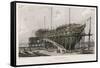 The "Nelson" Warship Under Construction on the Thames at Woolwich London-W.b. Cooke-Framed Stretched Canvas