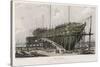 The "Nelson" Warship Under Construction on the Thames at Woolwich London-W.b. Cooke-Stretched Canvas