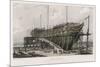 The "Nelson" Warship Under Construction on the Thames at Woolwich London-W.b. Cooke-Mounted Premium Giclee Print