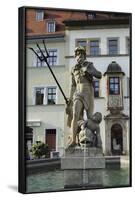 The Neptune Fountain on the Cobbled Market Place (Marktplatz) in Weimar, Thuringia, Germany, Europe-Stuart Forster-Framed Photographic Print