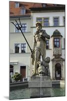 The Neptune Fountain on the Cobbled Market Place (Marktplatz) in Weimar, Thuringia, Germany, Europe-Stuart Forster-Mounted Photographic Print