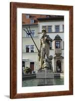 The Neptune Fountain on the Cobbled Market Place (Marktplatz) in Weimar, Thuringia, Germany, Europe-Stuart Forster-Framed Photographic Print