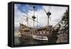 The Neptune Galleon in the Old Port, Genoa, Liguria, Italy, Europe-Mark Sunderland-Framed Stretched Canvas