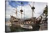 The Neptune Galleon in the Old Port, Genoa, Liguria, Italy, Europe-Mark Sunderland-Stretched Canvas