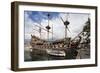 The Neptune Galleon in the Old Port, Genoa, Liguria, Italy, Europe-Mark Sunderland-Framed Photographic Print