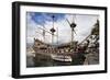 The Neptune Galleon in the Old Port, Genoa, Liguria, Italy, Europe-Mark Sunderland-Framed Photographic Print