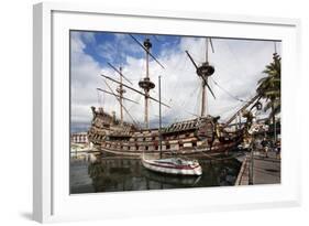 The Neptune Galleon in the Old Port, Genoa, Liguria, Italy, Europe-Mark Sunderland-Framed Photographic Print