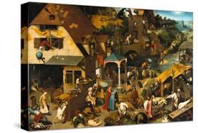The Netherlandish Proverbs (The Blue Cloak or the Topsy Turvy World), 1559-Pieter Bruegel the Elder-Stretched Canvas