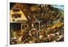 The Netherlandish Proverbs (The Blue Cloak or the Topsy Turvy World), 1559-Pieter Bruegel the Elder-Framed Giclee Print