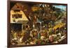 The Netherlandish Proverbs (The Blue Cloak or the Topsy Turvy World), 1559-Pieter Bruegel the Elder-Framed Giclee Print