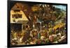 The Netherlandish Proverbs (The Blue Cloak or the Topsy Turvy World), 1559-Pieter Bruegel the Elder-Framed Giclee Print