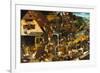 The Netherlandish Proverbs (The Blue Cloak or the Topsy Turvy World), 1559-Pieter Bruegel the Elder-Framed Giclee Print