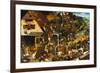 The Netherlandish Proverbs (The Blue Cloak or the Topsy Turvy World), 1559-Pieter Bruegel the Elder-Framed Giclee Print