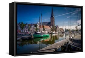 The Netherlands, Frisia, Harlingen, Harbour, Zuiderhaven-Ingo Boelter-Framed Stretched Canvas