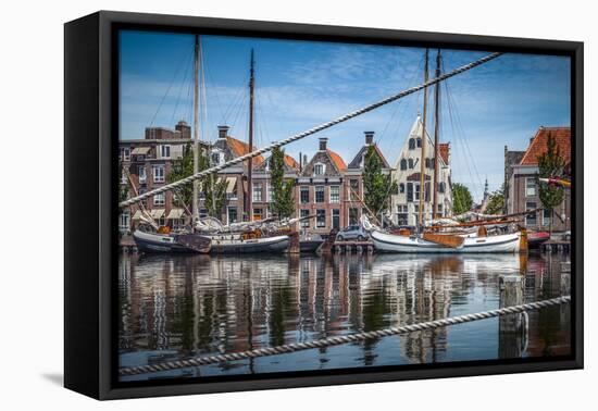 The Netherlands, Frisia, Harlingen, Harbour, Zuiderhaven-Ingo Boelter-Framed Stretched Canvas