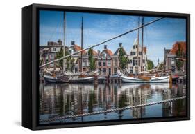 The Netherlands, Frisia, Harlingen, Harbour, Zuiderhaven-Ingo Boelter-Framed Stretched Canvas