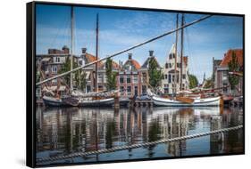 The Netherlands, Frisia, Harlingen, Harbour, Zuiderhaven-Ingo Boelter-Framed Stretched Canvas