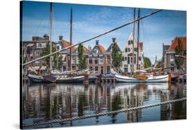 The Netherlands, Frisia, Harlingen, Harbour, Zuiderhaven-Ingo Boelter-Stretched Canvas