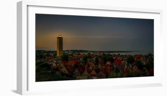 The Netherlands, Frisia, Terschelling, Lighthouse, Evening, Night-Ingo Boelter-Framed Photographic Print