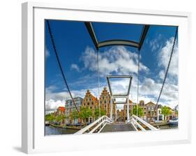 The Netherlands, Haarlem, Canal, Bridge, Drawbridge-Ingo Boelter-Framed Photographic Print