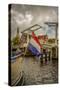 The Netherlands, Haarlem, Canal, Flag-Ingo Boelter-Stretched Canvas