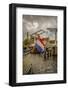 The Netherlands, Haarlem, Canal, Flag-Ingo Boelter-Framed Photographic Print