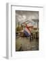 The Netherlands, Haarlem, Canal, Flag-Ingo Boelter-Framed Photographic Print