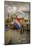 The Netherlands, Haarlem, Canal, Flag-Ingo Boelter-Mounted Photographic Print