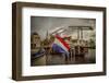 The Netherlands, Haarlem, Canal, Flag-Ingo Boelter-Framed Photographic Print