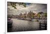 The Netherlands, Haarlem, Canal, Shore, Waterside Promenade-Ingo Boelter-Framed Premium Photographic Print