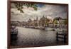 The Netherlands, Haarlem, Canal, Shore, Waterside Promenade-Ingo Boelter-Framed Premium Photographic Print