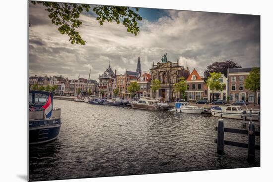 The Netherlands, Haarlem, Canal, Shore, Waterside Promenade-Ingo Boelter-Mounted Premium Photographic Print