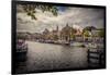 The Netherlands, Haarlem, Canal, Shore, Waterside Promenade-Ingo Boelter-Framed Premium Photographic Print