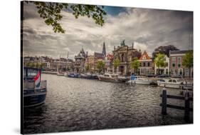 The Netherlands, Haarlem, Canal, Shore, Waterside Promenade-Ingo Boelter-Stretched Canvas