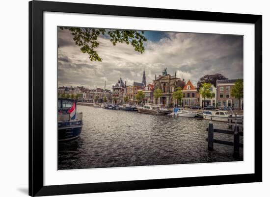 The Netherlands, Haarlem, Canal, Shore, Waterside Promenade-Ingo Boelter-Framed Photographic Print