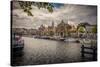 The Netherlands, Haarlem, Canal, Shore, Waterside Promenade-Ingo Boelter-Stretched Canvas