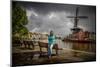 The Netherlands, Haarlem, Mill, Windmill, De Adriaan, Person, Woman-Ingo Boelter-Mounted Photographic Print