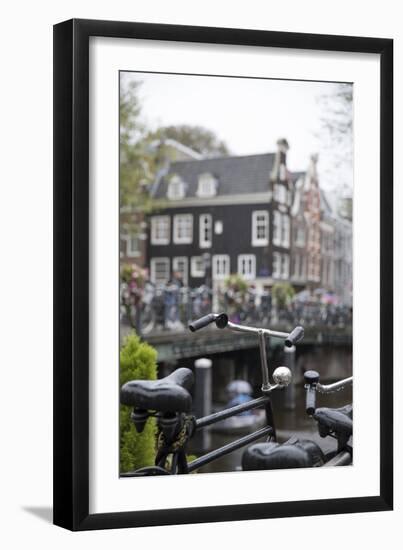 The Netherlands, Holland, Amsterdam, bicycle in canal-olbor-Framed Photographic Print