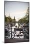 The Netherlands, Holland, Amsterdam, bicycle on railing-olbor-Mounted Photographic Print