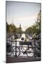 The Netherlands, Holland, Amsterdam, bicycle on railing-olbor-Mounted Photographic Print