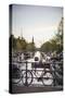 The Netherlands, Holland, Amsterdam, bicycle on railing-olbor-Stretched Canvas